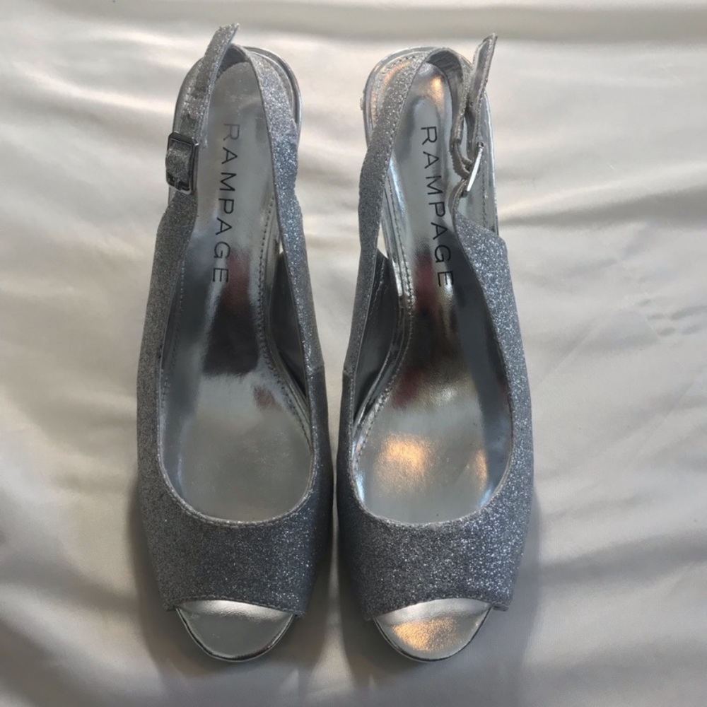 Rampage Silver Glitter Formal Heel